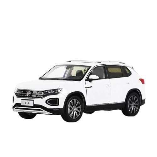 SCVWKAJA Massstabsgetreues Modell Auto 1:18 for Volkswagen TAYRON SUV Statische Legierung Sport Metall Rennwagen Sammlung Ornamente Automodell Die-cast Fahrzeug(White) von SCVWKAJA