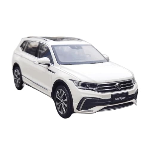 SCVWKAJA Massstabsgetreues Modell Auto 1:18 for Volkswagen Tiguan SUV. Druckguss-Legierungsauto, Hochwertiges Nachbildungsautomodell, Heimausstellungssammlung Die-cast Fahrzeug(White) von SCVWKAJA