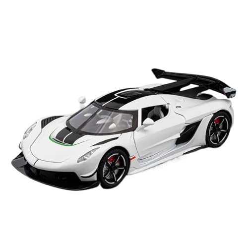 SCVWKAJA Massstabsgetreues Modell Auto 1:22 Für Koenigsegg Jesko Replika Legierung Automodell Klassische Handwerk Dekoration Sammlung Ornamente Die-cast Fahrzeug(White) von SCVWKAJA
