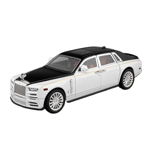 SCVWKAJA Massstabsgetreues Modell Auto 1:22 Für Rolls Royce Phantom Exquisite Replik Legierung Auto Modell Klassische Simulation Handwerk Ornamente Die-cast Fahrzeug(Black and White) von SCVWKAJA