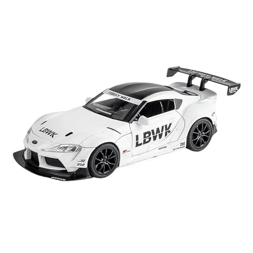 SCVWKAJA Massstabsgetreues Modell Auto 1:22 Für Toyota Bull King Druckguss Luxus Limousine Legierung Metall Auto Modell Dekoration Ornamente Die-cast Fahrzeug(White) von SCVWKAJA