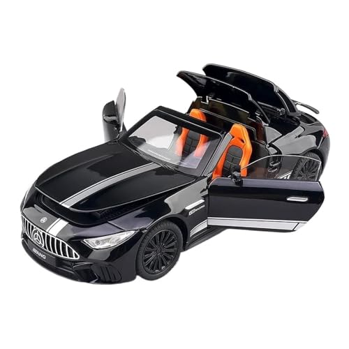 SCVWKAJA Massstabsgetreues Modell Auto 1:22 for Mercedes-Benz SL63 Statische Legierung Automodell Maßstab Druckguss Fahrzeug Dekoration Serie Die-cast Fahrzeug(Black) von SCVWKAJA