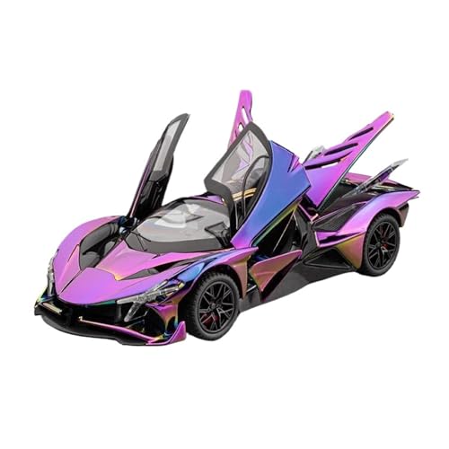 SCVWKAJA Massstabsgetreues Modell Auto 1:24 Für Apollo-Projekt EVO Legierung Automodell Ornamente Miniatur Metall Simulation Sammlung Modell Die-cast Fahrzeug(Purple) von SCVWKAJA