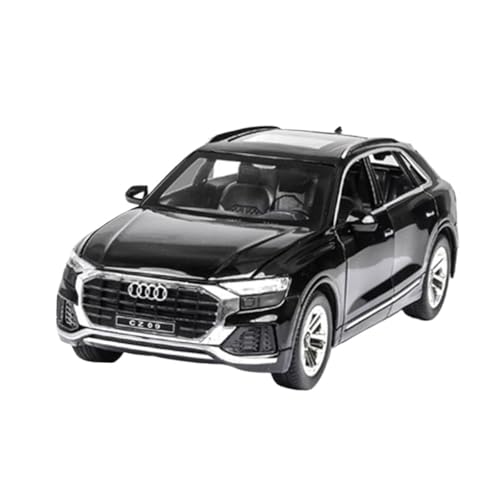 SCVWKAJA Massstabsgetreues Modell Auto 1:24 Für Audi Q8 SUV Sorgfältig Entworfene Statische Sammlung Automodell Legierung Fahrzeug Ornamente Die-cast Fahrzeug(Black) von SCVWKAJA