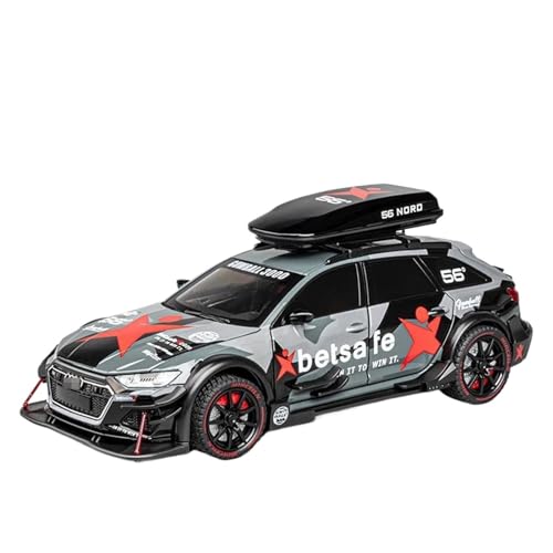 SCVWKAJA Massstabsgetreues Modell Auto 1:24 Für Audi RS6 Sportmodell Auto Legierung Druckguss Metall Fahrzeug Modell Serie Ornamente Die-cast Fahrzeug(Titanium) von SCVWKAJA