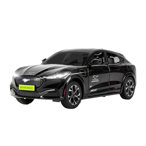 SCVWKAJA Massstabsgetreues Modell Auto 1:24 Für Ford Mustang Mach-E Simulation Auto Metall Legierung Modell Auto Ornamente Display Sammlung Die-cast Fahrzeug(Black) von SCVWKAJA