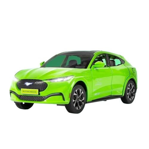 SCVWKAJA Massstabsgetreues Modell Auto 1:24 Für Ford Mustang Mach-E Simulation Auto Metall Legierung Modell Auto Ornamente Display Sammlung Die-cast Fahrzeug(Green) von SCVWKAJA