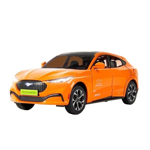 SCVWKAJA Massstabsgetreues Modell Auto 1:24 Für Ford Mustang Mach-E Simulation Auto Metall Legierung Modell Auto Ornamente Display Sammlung Die-cast Fahrzeug(Orange) von SCVWKAJA