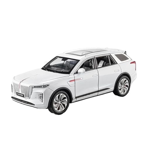 SCVWKAJA Massstabsgetreues Modell Auto 1:24 Für HONGQI E-HS9 Legierung Auto Druckguss Hochsimulation Metall Auto Modell Sammlung Die-cast Fahrzeug(White) von SCVWKAJA