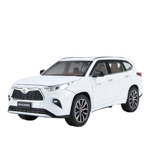 SCVWKAJA Massstabsgetreues Modell Auto 1:24 Für Highlander Souvenir Luxus Auto Modell Legierung Metall Miniatur Büro Dekoration Die-cast Fahrzeug(White) von SCVWKAJA