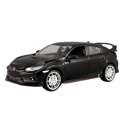 SCVWKAJA Massstabsgetreues Modell Auto 1:24 Für Honda Civic Type-R Legierung Auto Modell Erste Montage Simulation Druckguss Statische Modell Die-cast Fahrzeug(Black) von SCVWKAJA