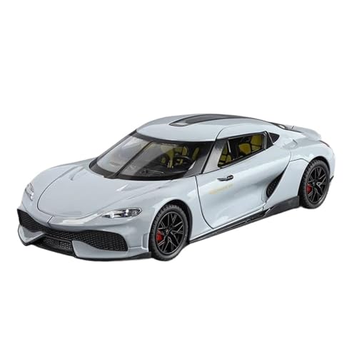 SCVWKAJA Massstabsgetreues Modell Auto 1:24 Für Koenigsegg Gemera GT Miniatur Metall Büro Desktop Dekoration Ornamente Legierung Statische Auto Modell Die-cast Fahrzeug(Titanium) von SCVWKAJA