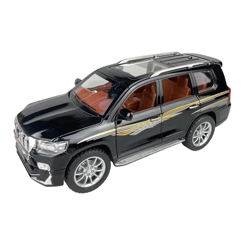 SCVWKAJA Massstabsgetreues Modell Auto 1:24 Für Land Cruiser Prado Metall Maßstab Auto Modell Rad Drehbare Legierung Luxus Limousine Dekoration Die-cast Fahrzeug(Black) von SCVWKAJA