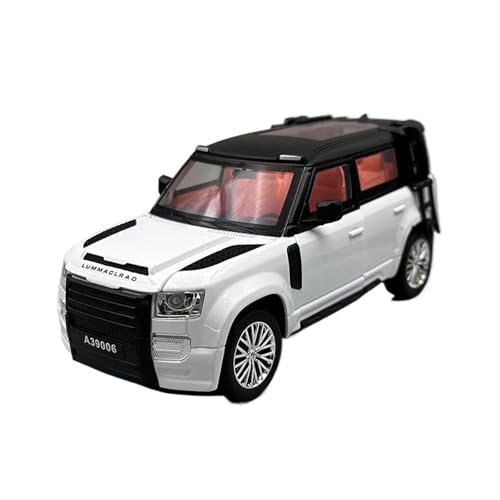 SCVWKAJA Massstabsgetreues Modell Auto 1:24 Für Land Rover Defender Legierung Automodell Erstmontage Simulation Druckguss Statisches Modell Die-cast Fahrzeug(White) von SCVWKAJA
