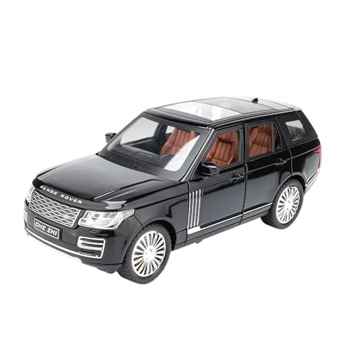 SCVWKAJA Massstabsgetreues Modell Auto 1:24 Für Land Rover Range. Realistische Automodelle. Geräusche Und Lichter Zur Verbesserung Der Büroatmosphäre Die-cast Fahrzeug(Black) von SCVWKAJA