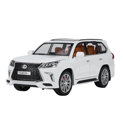 SCVWKAJA Massstabsgetreues Modell Auto 1:24 Für Lexus LX570 SUV Simulation Legierung Auto Modell Sammlung Souvenir Display Ornamente Die-cast Fahrzeug(White) von SCVWKAJA