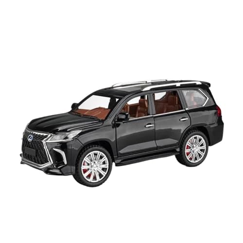 SCVWKAJA Massstabsgetreues Modell Auto 1:24 Für Lexus LX570 SUV Souvenir Luxus Auto Modell Legierung Metall Miniatur Büro Dekoration Die-cast Fahrzeug(Black) von SCVWKAJA