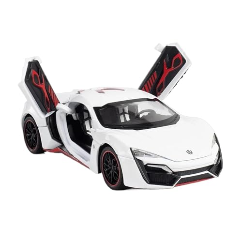 SCVWKAJA Massstabsgetreues Modell Auto 1:24 Für Lykan Hypersport Klassische Legierung Auto Modell Diecast Fahrzeug Dekoration Sammeln Souvenir Die-cast Fahrzeug(White) von SCVWKAJA