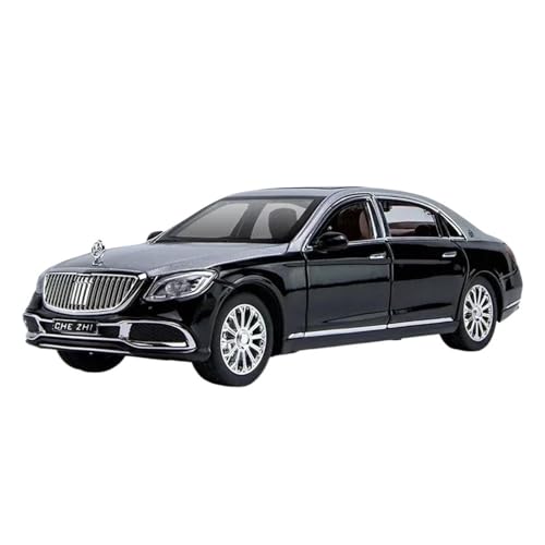 SCVWKAJA Massstabsgetreues Modell Auto 1:24 Für Maybach S600 Statische Replik Legierung Auto Modell Sammlung Rennwagen Büro Ornamente Die-cast Fahrzeug(Black) von SCVWKAJA
