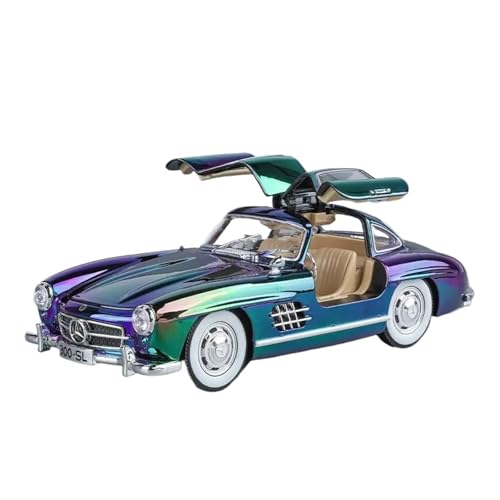 SCVWKAJA Massstabsgetreues Modell Auto 1:24 Für Mercedes Benz 300SL Klassisches Legierungsautomodell Metallsimulationsdesign Home Office Collection Die-cast Fahrzeug(Purple) von SCVWKAJA