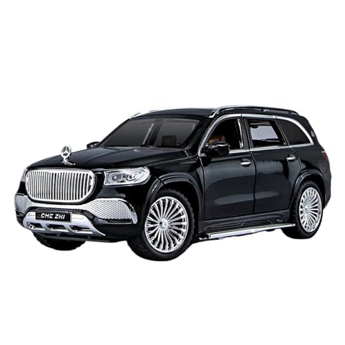 SCVWKAJA Massstabsgetreues Modell Auto 1:24 Für Mercedes Benz GLS 600 SUV Miniatur-Automodell Aus Aluminium Trendige Dekoration Für Zuhause Die-cast Fahrzeug(Black) von SCVWKAJA