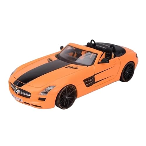 SCVWKAJA Massstabsgetreues Modell Auto 1:24 Für Mercedes Benz SLS AMG Simulation Raffiniertes Legierungsautomodell Klassisches Metall Exquisite Ornamente Die-cast Fahrzeug(Orange) von SCVWKAJA