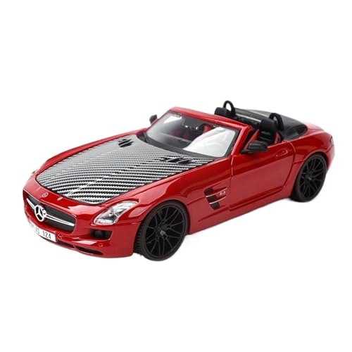 SCVWKAJA Massstabsgetreues Modell Auto 1:24 Für Mercedes Benz SLS AMG Simulation Raffiniertes Legierungsautomodell Klassisches Metall Exquisite Ornamente Die-cast Fahrzeug(Red) von SCVWKAJA