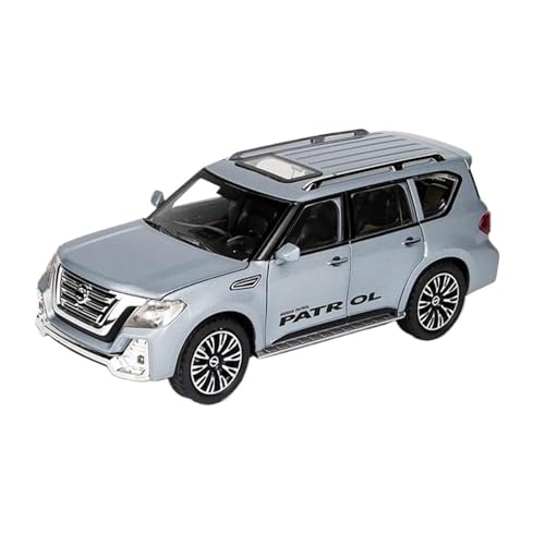 SCVWKAJA Massstabsgetreues Modell Auto 1:24 Für Nissan Patrol Klassische Legierung Auto Modell Metall Simulation Design Home Office Sammlung Die-cast Fahrzeug(Chrome) von SCVWKAJA