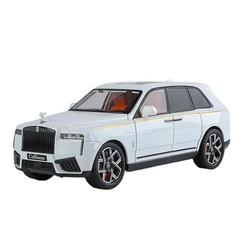 SCVWKAJA Massstabsgetreues Modell Auto 1:24 Für Rolls Royce Cullinan Klassisches Legierungsautomodell Druckgussmetallfahrzeugmodell Statisches Sammlerstück Die-cast Fahrzeug(White) von SCVWKAJA