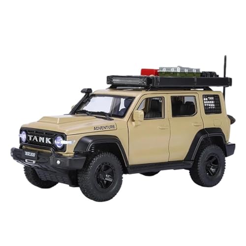 SCVWKAJA Massstabsgetreues Modell Auto 1:24 Für Tank 300 SUV Klassische Legierung Auto Modell Diecast Fahrzeug Dekoration Sammeln Souvenir Die-cast Fahrzeug(Desert Yellow) von SCVWKAJA