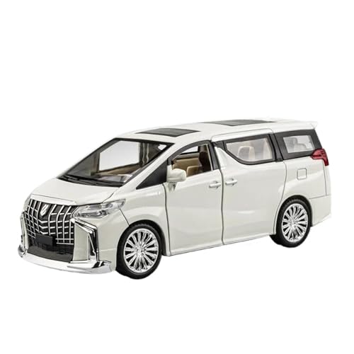SCVWKAJA Massstabsgetreues Modell Auto 1:24 Für Toyota Alphard Simulation Druckguss Metall Legierung Modell Auto Exquisite Luxus Ornamente Die-cast Fahrzeug(White) von SCVWKAJA