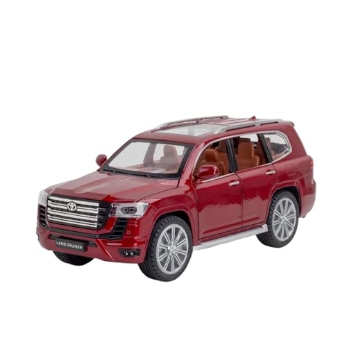 SCVWKAJA Massstabsgetreues Modell Auto 1:24 Für Toyota Land Cruiser LC300 Sport Druckguss-Metall-Miniaturautomodell Mit Zu Öffnender Türserie Die-cast Fahrzeug(Red) von SCVWKAJA