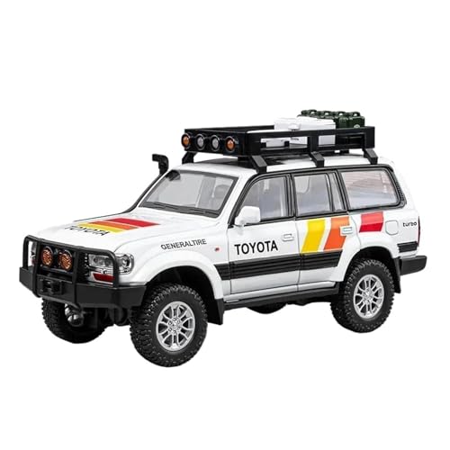 SCVWKAJA Massstabsgetreues Modell Auto 1:24 Für Toyota Land Cruiser LC80 Legierung Metall Diecast Modell Auto Sammlung Hobby Mode Dekorationen Die-cast Fahrzeug(White) von SCVWKAJA