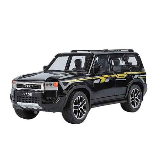 SCVWKAJA Massstabsgetreues Modell Auto 1:24 Für Toyota Land Cruiser Prado 2025 Legierung Auto Modell Ornamente Miniatur Metall Simulation Sammlung Modell Die-cast Fahrzeug(Black) von SCVWKAJA