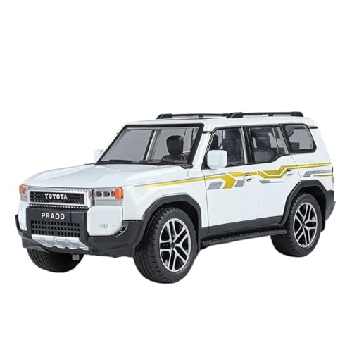 SCVWKAJA Massstabsgetreues Modell Auto 1:24 Für Toyota Land Cruiser Prado 2025 Legierung Auto Modell Ornamente Miniatur Metall Simulation Sammlung Modell Die-cast Fahrzeug(White) von SCVWKAJA