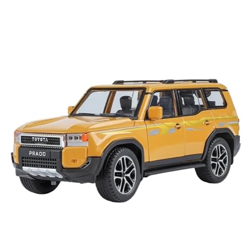 SCVWKAJA Massstabsgetreues Modell Auto 1:24 Für Toyota Land Cruiser Prado 2025 Legierung Auto Modell Ornamente Miniatur Metall Simulation Sammlung Modell Die-cast Fahrzeug(Yellow) von SCVWKAJA