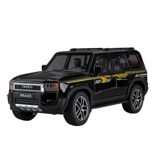 SCVWKAJA Massstabsgetreues Modell Auto 1:24 Für Toyota Prado Cruiser Klassisches Legierungsautomodell Druckgussmetallfahrzeugmodell Statisches Sammlerstück Die-cast Fahrzeug(Black a) von SCVWKAJA