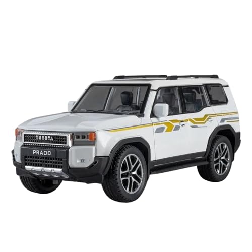 SCVWKAJA Massstabsgetreues Modell Auto 1:24 Für Toyota Prado Cruiser Klassisches Legierungsautomodell Druckgussmetallfahrzeugmodell Statisches Sammlerstück Die-cast Fahrzeug(White a) von SCVWKAJA