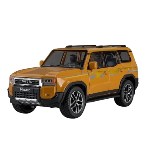 SCVWKAJA Massstabsgetreues Modell Auto 1:24 Für Toyota Prado Cruiser Klassisches Legierungsautomodell Druckgussmetallfahrzeugmodell Statisches Sammlerstück Die-cast Fahrzeug(Yellow a) von SCVWKAJA