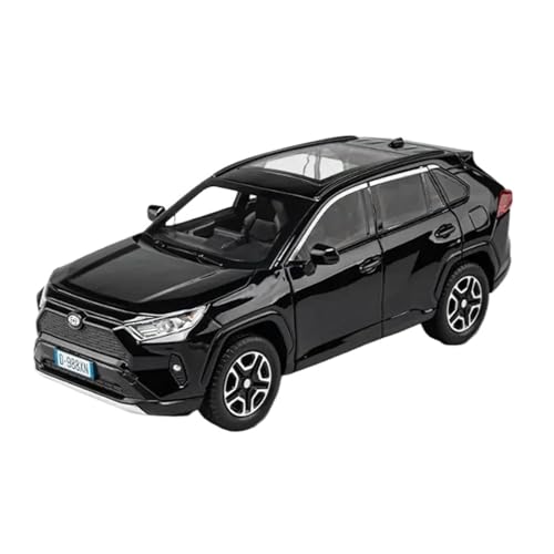 SCVWKAJA Massstabsgetreues Modell Auto 1:24 Für Toyota RAV4 Legierung Auto Modell Erste Montage Simulation Druckguss Statische Modell Die-cast Fahrzeug(Black) von SCVWKAJA