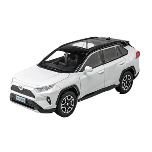 SCVWKAJA Massstabsgetreues Modell Auto 1:24 Für Toyota RAV4 Legierung Auto Modell Erste Montage Simulation Druckguss Statische Modell Die-cast Fahrzeug(White) von SCVWKAJA