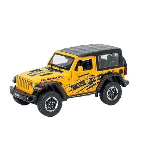 SCVWKAJA Massstabsgetreues Modell Auto 1:24 Für Wrangler Rubicon Legierung Auto Druckguss Hochsimulation Metall Auto Modell Sammlung Die-cast Fahrzeug(Yellow) von SCVWKAJA