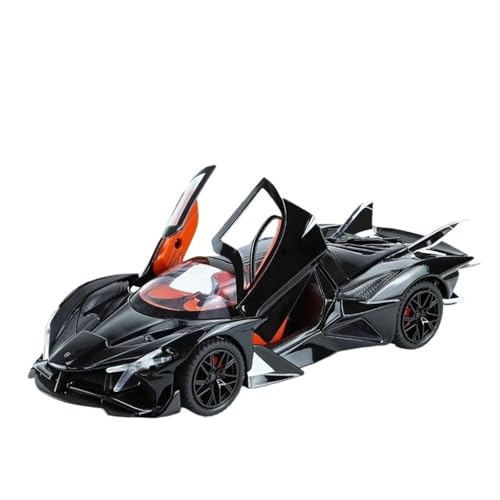 SCVWKAJA Massstabsgetreues Modell Auto 1:24 for Apollo EVO IE, Simuliertes Automodell Mit Rückzug, Kann Als Heim- Oder Bürodekoration Verwendet Werden Die-cast Fahrzeug(Black) von SCVWKAJA