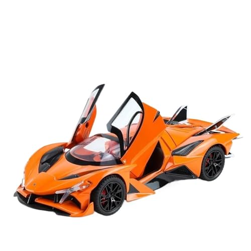 SCVWKAJA Massstabsgetreues Modell Auto 1:24 for Apollo EVO IE, Simuliertes Automodell Mit Rückzug, Kann Als Heim- Oder Bürodekoration Verwendet Werden Die-cast Fahrzeug(Orange) von SCVWKAJA