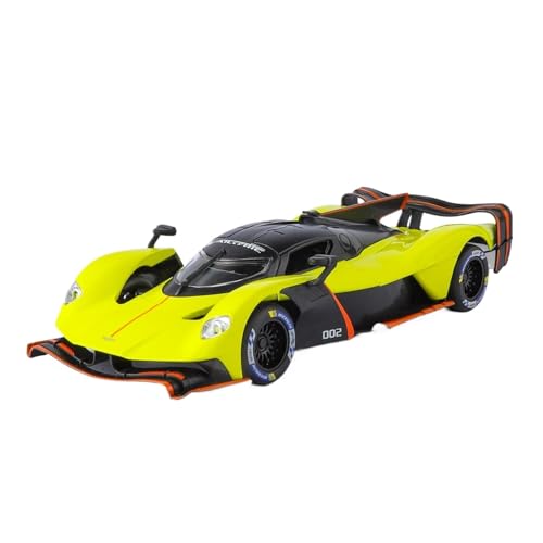 SCVWKAJA Massstabsgetreues Modell Auto 1:24 for Aston Martin Valkyrie Miniatur Klassische Legierung Auto Modell Metall Ornamente Hobby Sammlung Die-cast Fahrzeug(Yellow) von SCVWKAJA