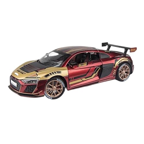 SCVWKAJA Massstabsgetreues Modell Auto 1:24 for Audi R8 Luxus-Legierungsautomodell Mit Sound Und Zurückziehbarer Home-Office-Dekoration Die-cast Fahrzeug(Red) von SCVWKAJA