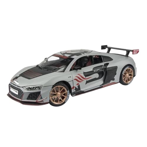 SCVWKAJA Massstabsgetreues Modell Auto 1:24 for Audi R8 Luxus-Legierungsautomodell Mit Sound Und Zurückziehbarer Home-Office-Dekoration Die-cast Fahrzeug(Titanium) von SCVWKAJA