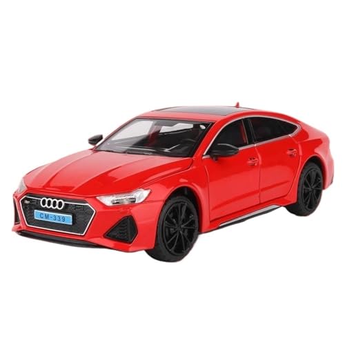 SCVWKAJA Massstabsgetreues Modell Auto 1:24 for Audi RS7 Legierung Modell Auto Fahrzeug Diecast Metall Auto Simulation Sound Licht Die-cast Fahrzeug(Red) von SCVWKAJA