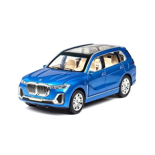 SCVWKAJA Massstabsgetreues Modell Auto 1:24 for BMW X7 SUV Legierung Modell Auto Fahrzeug Diecast Metall Auto Simulation Sound Licht Die-cast Fahrzeug(Blue) von SCVWKAJA