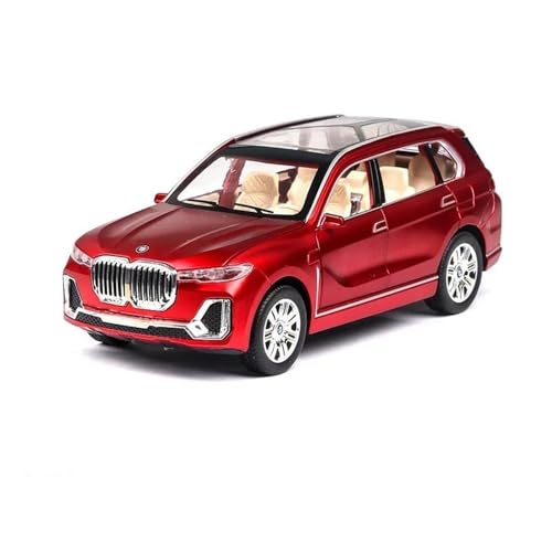SCVWKAJA Massstabsgetreues Modell Auto 1:24 for BMW X7 SUV Legierung Modell Auto Fahrzeug Diecast Metall Auto Simulation Sound Licht Die-cast Fahrzeug(Red) von SCVWKAJA